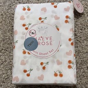 NWT Maeve & Rose Cherry Heart Twin Sheet Set